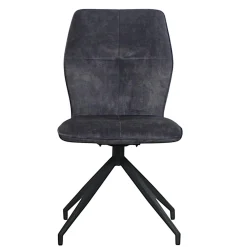 Chaise pivotante grise en velours patiné avec poignée (lot de 2) LOMBARDIE