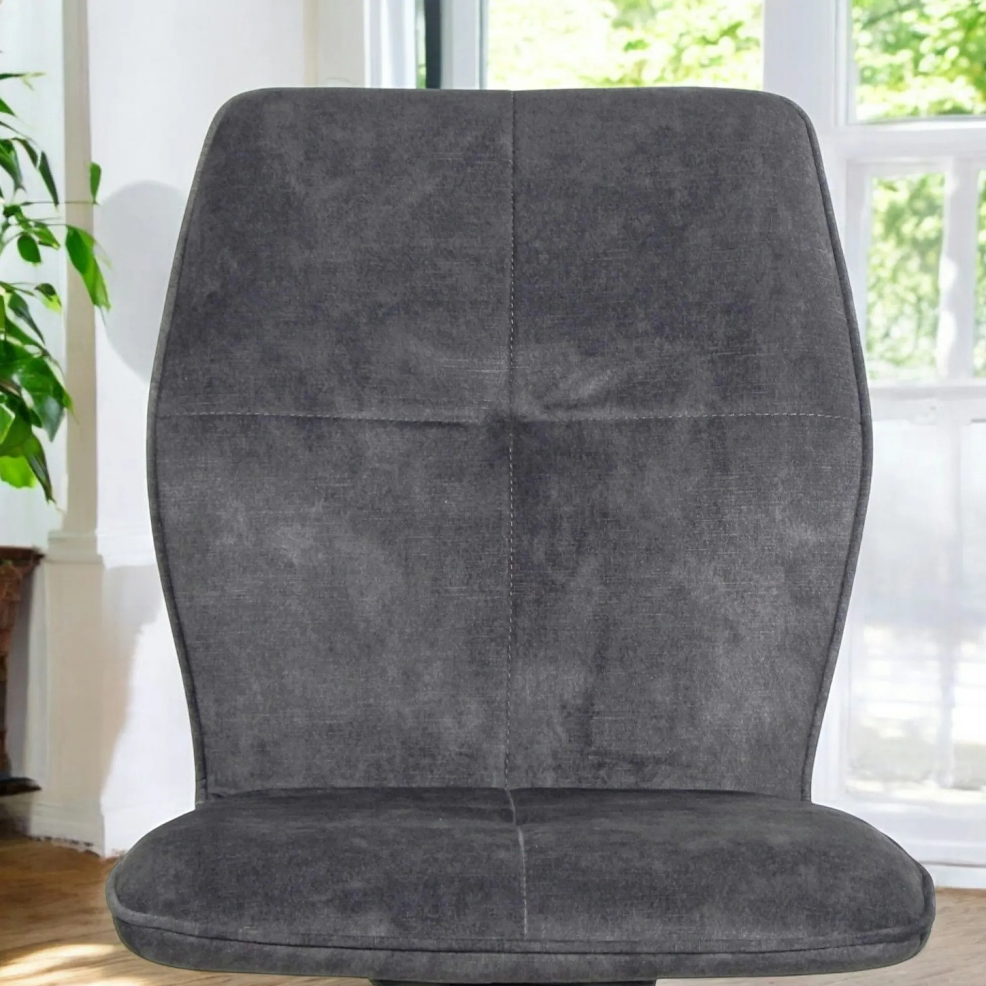 Chaise pivotante grise en velours patiné avec poignée (lot de 2) LOMBARDIE