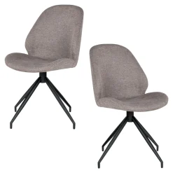 Chaise pivotante gris minéral (lot de 2) BERLIN