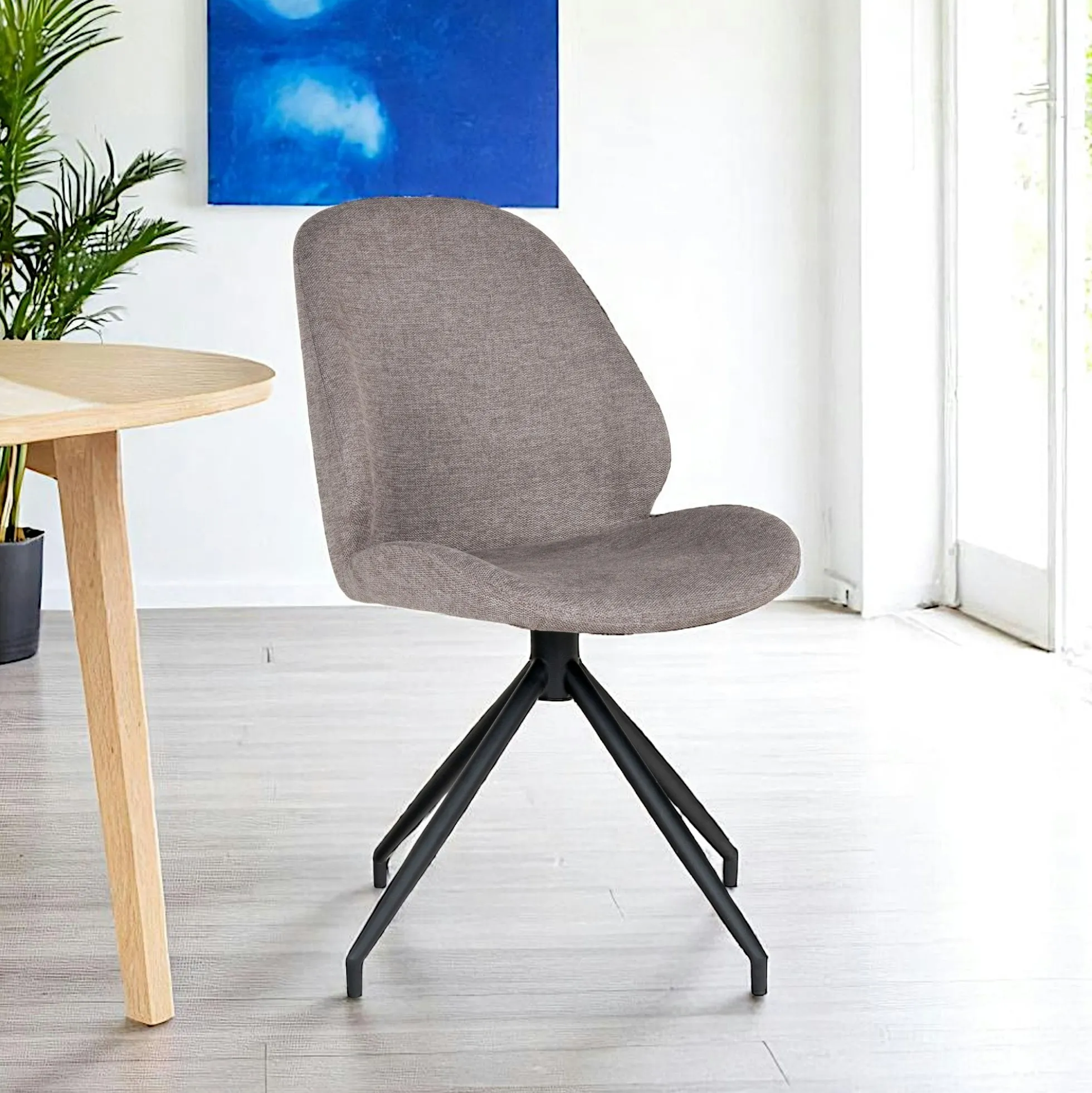 Chaise pivotante gris minéral (lot de 2) BERLIN
