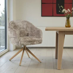 Chaise pivotante marron à dossier structuré (lot de 2) CORTINA