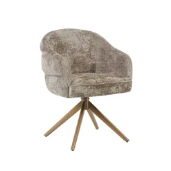 Chaise pivotante marron à dossier structuré (lot de 2) CORTINA
