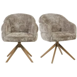 Chaise pivotante marron à dossier structuré (lot de 2) CORTINA