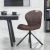 Chaise pivotante marron foncé avec dossier courbe, (lot de 2) LOMBARDIE