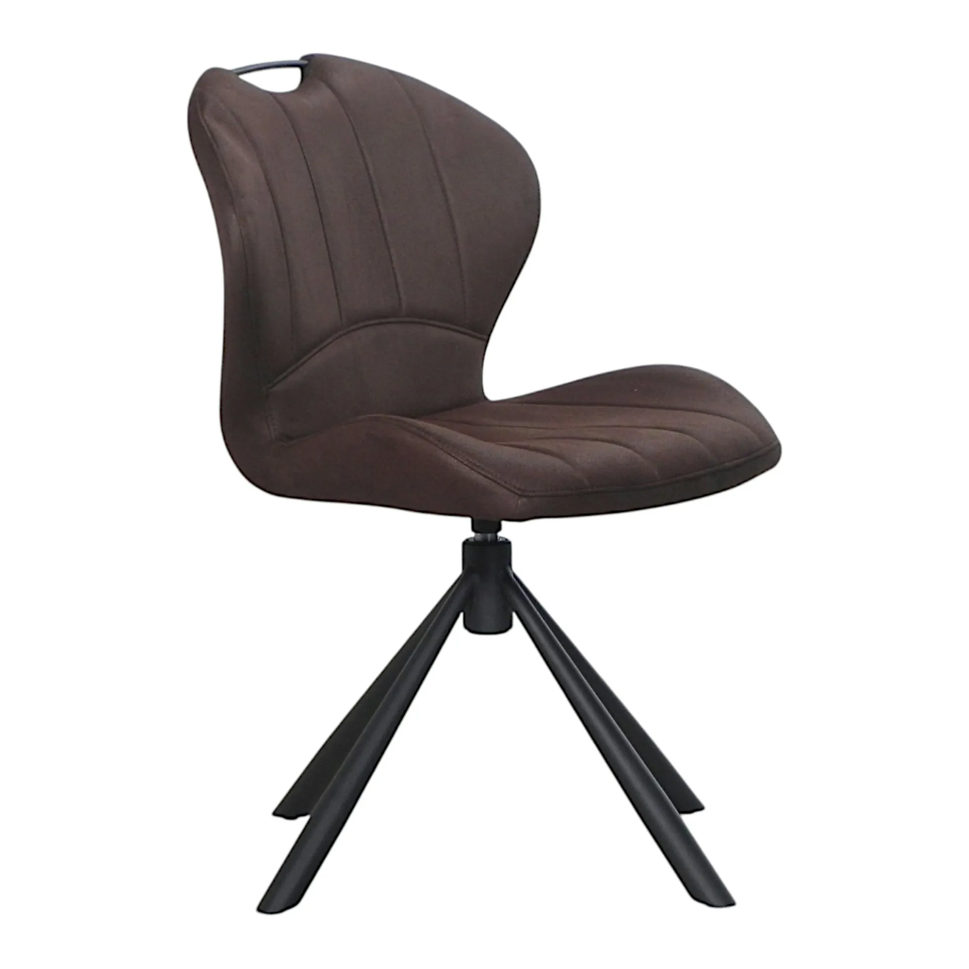 Chaise pivotante marron foncé avec dossier courbe, (lot de 2) LOMBARDIE