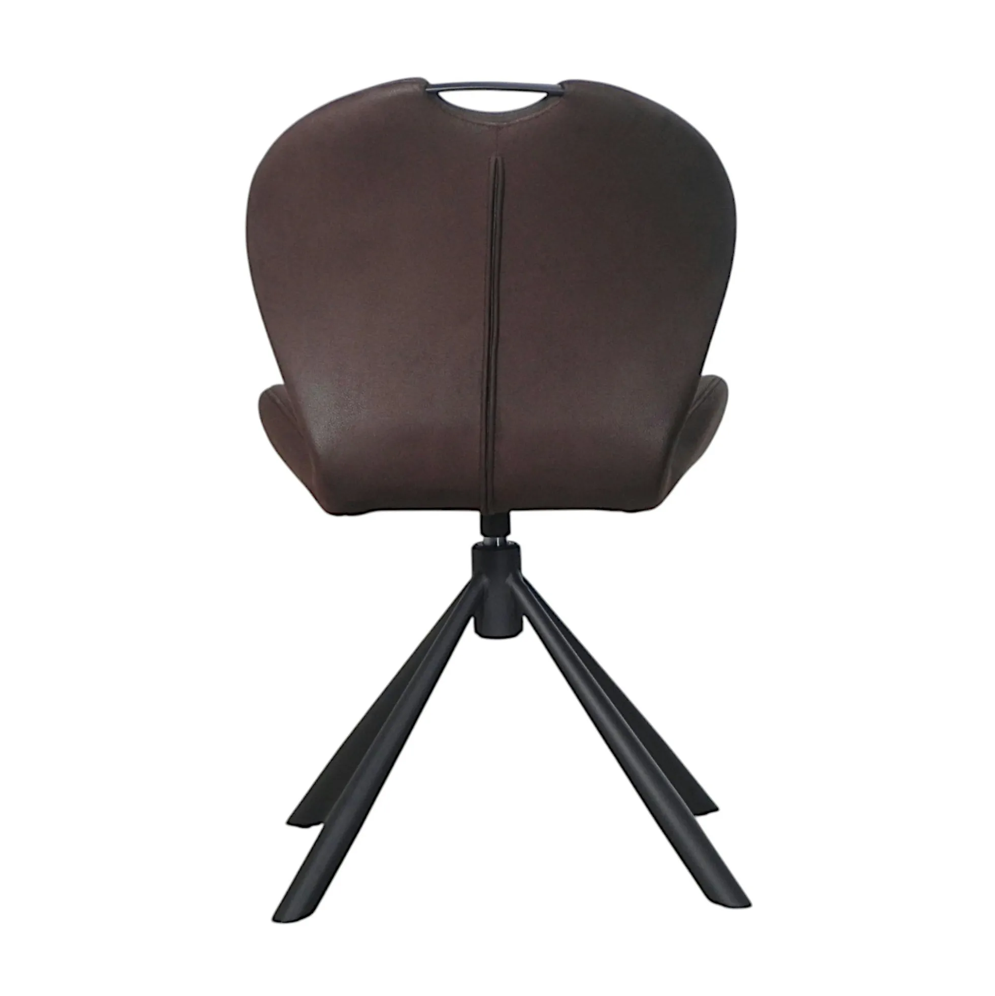Chaise pivotante marron foncé avec dossier courbe, (lot de 2) LOMBARDIE