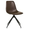 Chaise pivotante marron foncé avec couture (lot de 2) AMSTERDAM