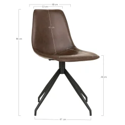 Chaise pivotante marron foncé avec couture (lot de 2) AMSTERDAM