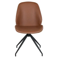 Chaise pivotante marron vintage avec surpiqure décorative (lot de 2) BERLIN