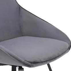 Chaise pivotante moderne en velours gris OKA (Lot de 2)