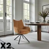 Chaise pivotante moutarde à accoudoirs (lot de 2) IENA