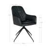 Chaise pivotante noire avec accoudoirs (lot de 2) SAVONE