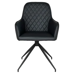Chaise pivotante noire avec accoudoirs (lot de 2) SAVONE