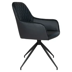 Chaise pivotante noire avec accoudoirs (lot de 2) SAVONE