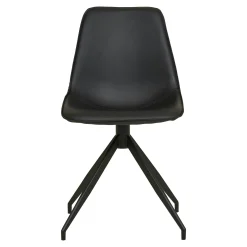 Chaise pivotante noire avec couture (lot de 2) AMSTERDAM