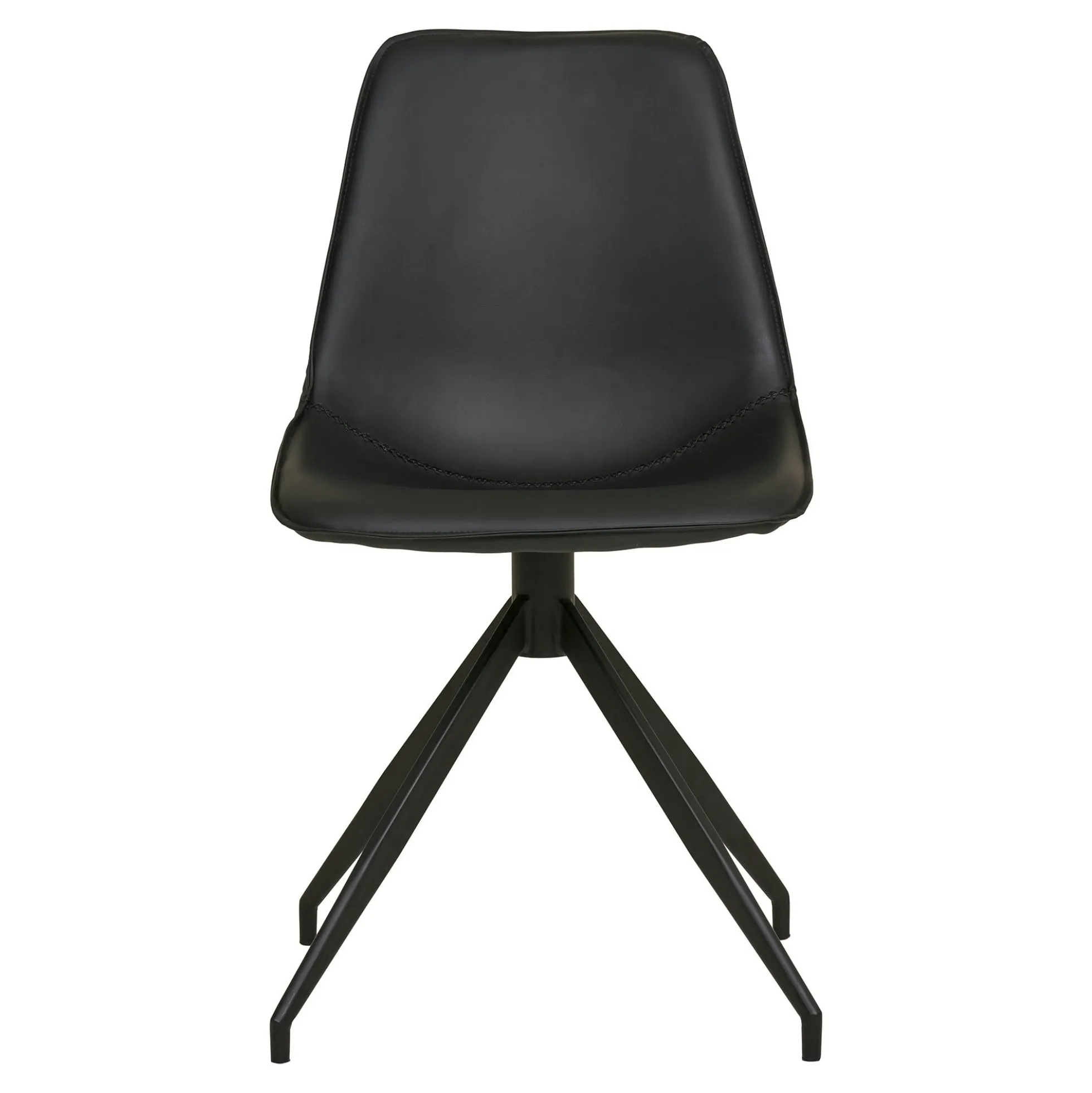 Chaise pivotante noire avec couture (lot de 2) AMSTERDAM