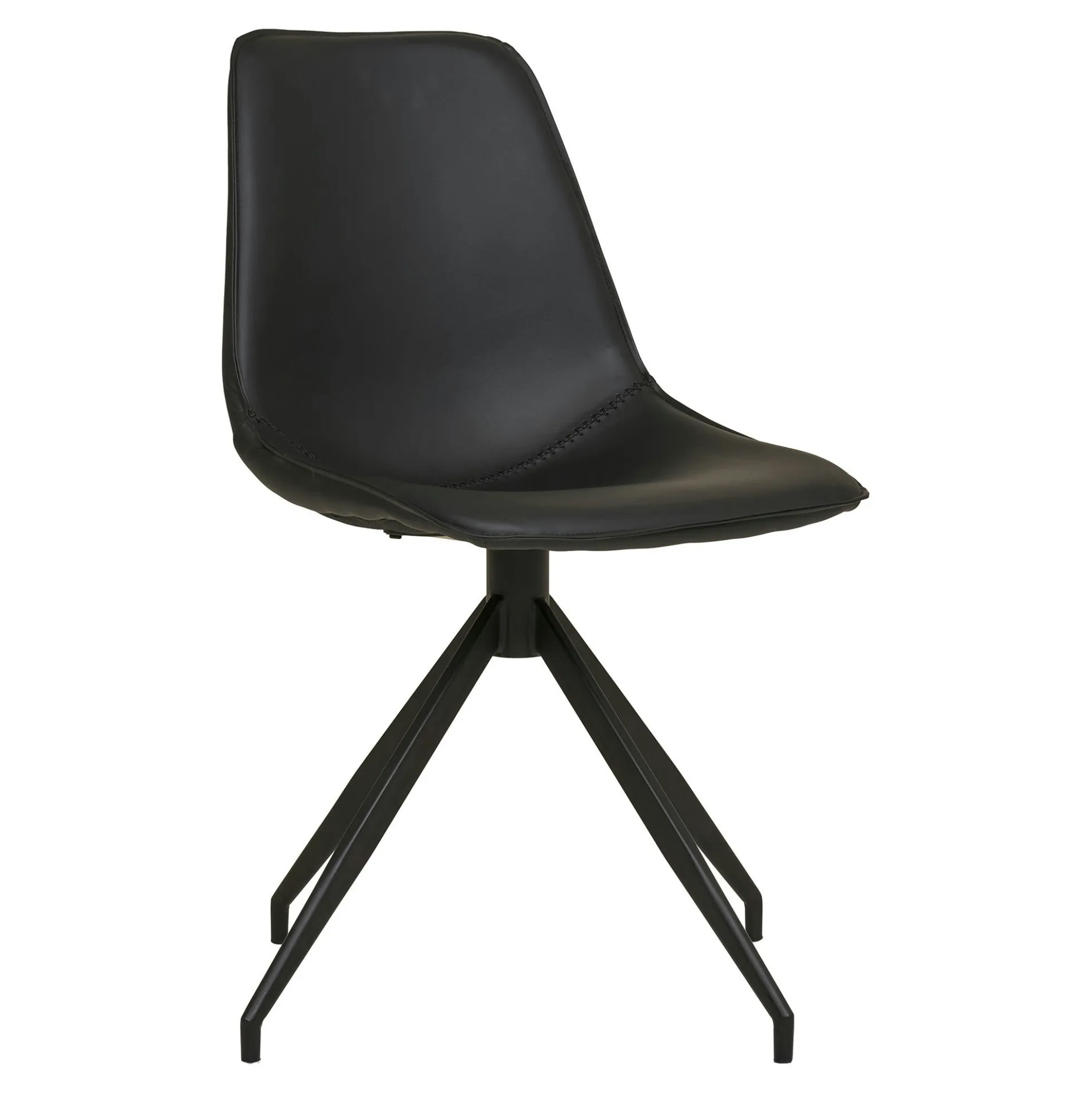Chaise pivotante noire avec couture (lot de 2) AMSTERDAM
