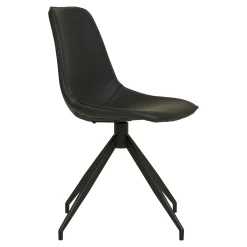 Chaise pivotante noire avec couture (lot de 2) AMSTERDAM