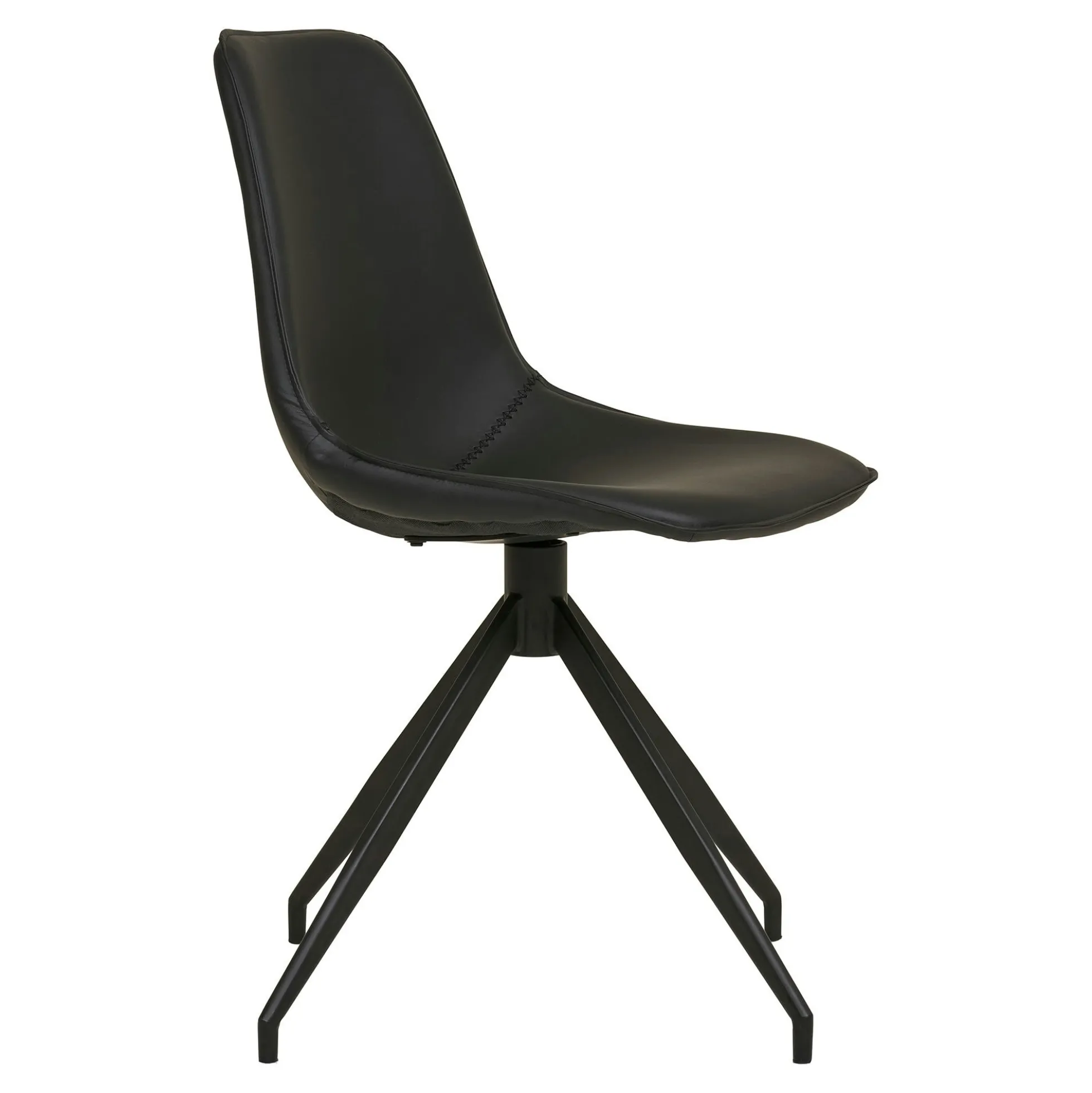 Chaise pivotante noire avec couture (lot de 2) AMSTERDAM