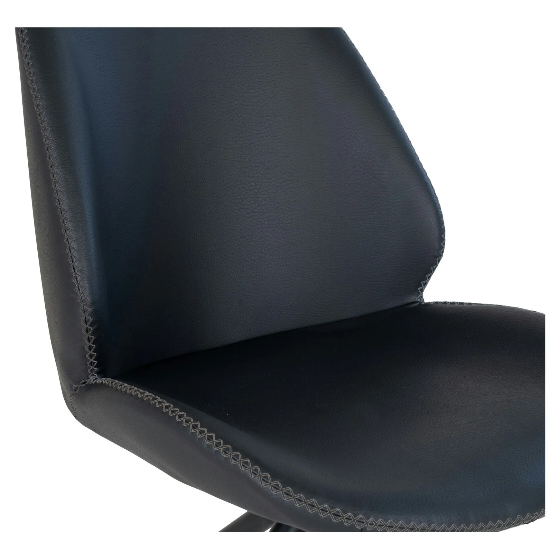 Chaise pivotante noire avec surpiqure décorative (lot de 2) BERLIN