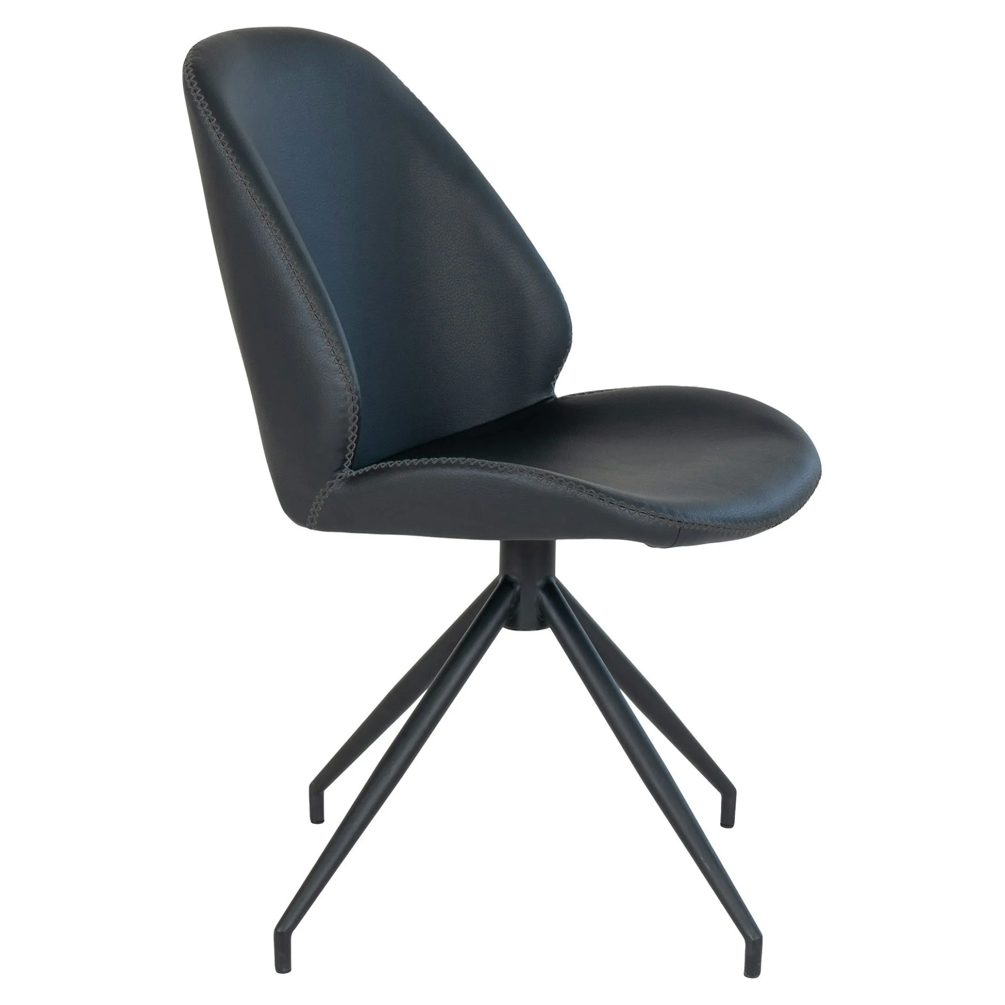 Chaise pivotante noire avec surpiqure décorative (lot de 2) BERLIN