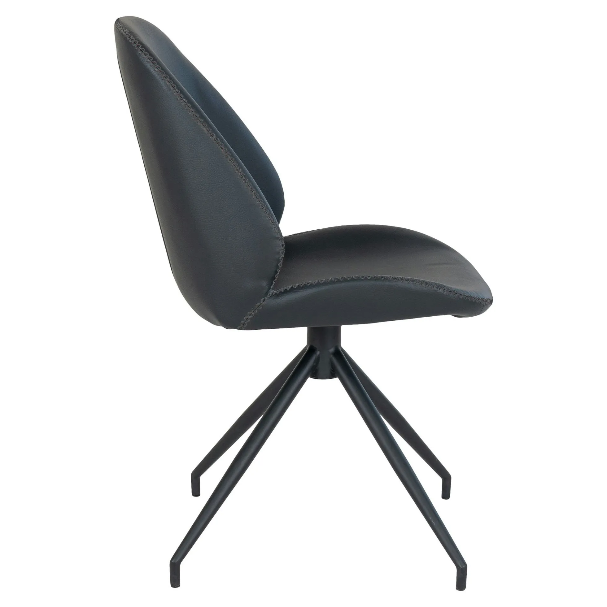 Chaise pivotante noire avec surpiqure décorative (lot de 2) BERLIN