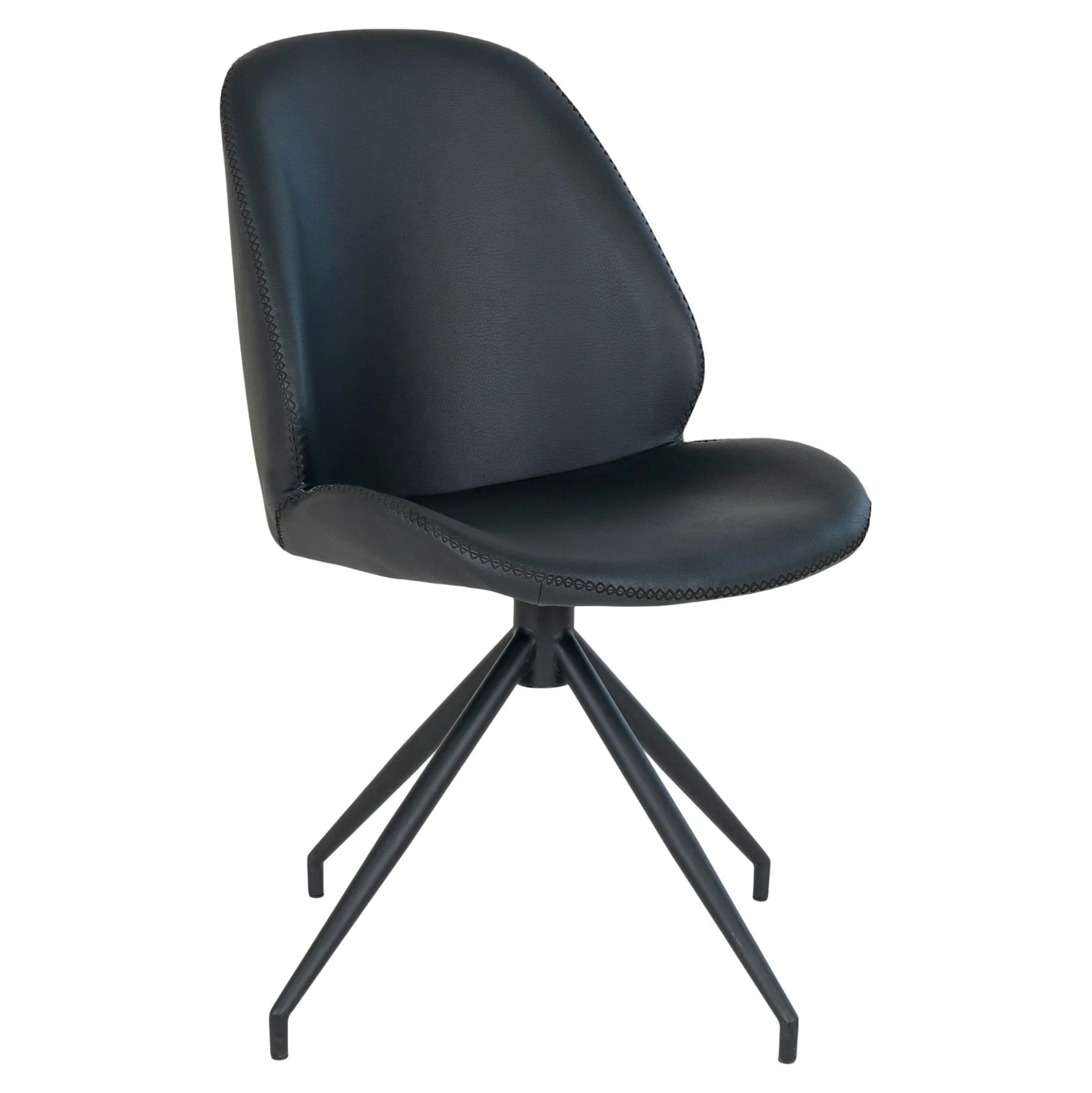 Chaise pivotante noire avec surpiqure décorative (lot de 2) BERLIN