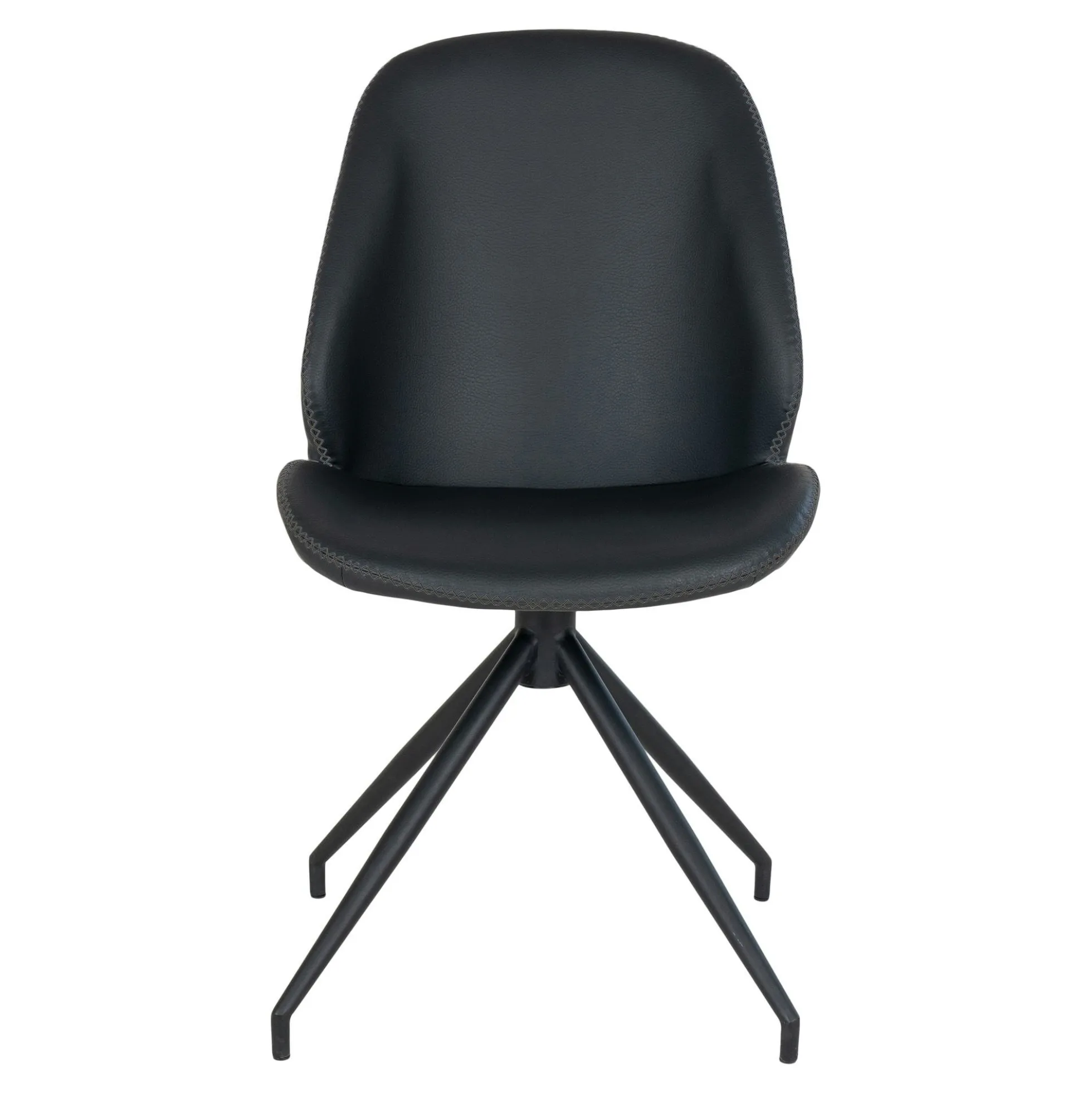Chaise pivotante noire avec surpiqure décorative (lot de 2) BERLIN