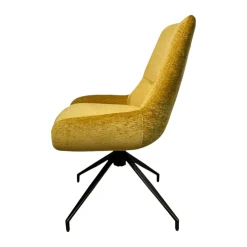 Chaise pivotante retro en velours moutarde (lot de 2) PALERME