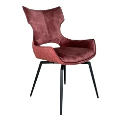 Chaise pivotante rose bi-matière, dossier en T (lot de 2) LOMBARDIE