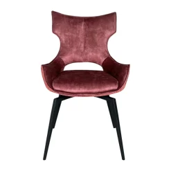 Chaise pivotante rose bi-matière, dossier en T (lot de 2) LOMBARDIE