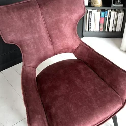Chaise pivotante rose bi-matière, dossier en T (lot de 2) LOMBARDIE