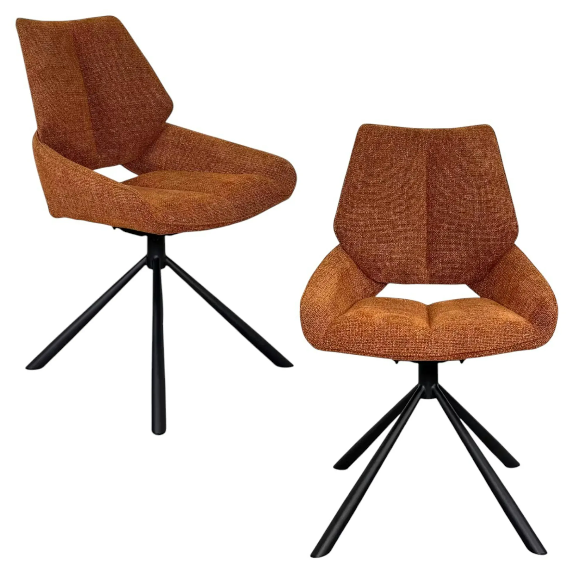 Chaise pivotante rouille assise baquet (lot de 2) LIGURIE