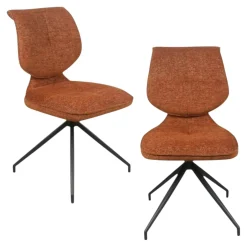 Chaise pivotante rouille dossier double (lot de 2) LIGURIE