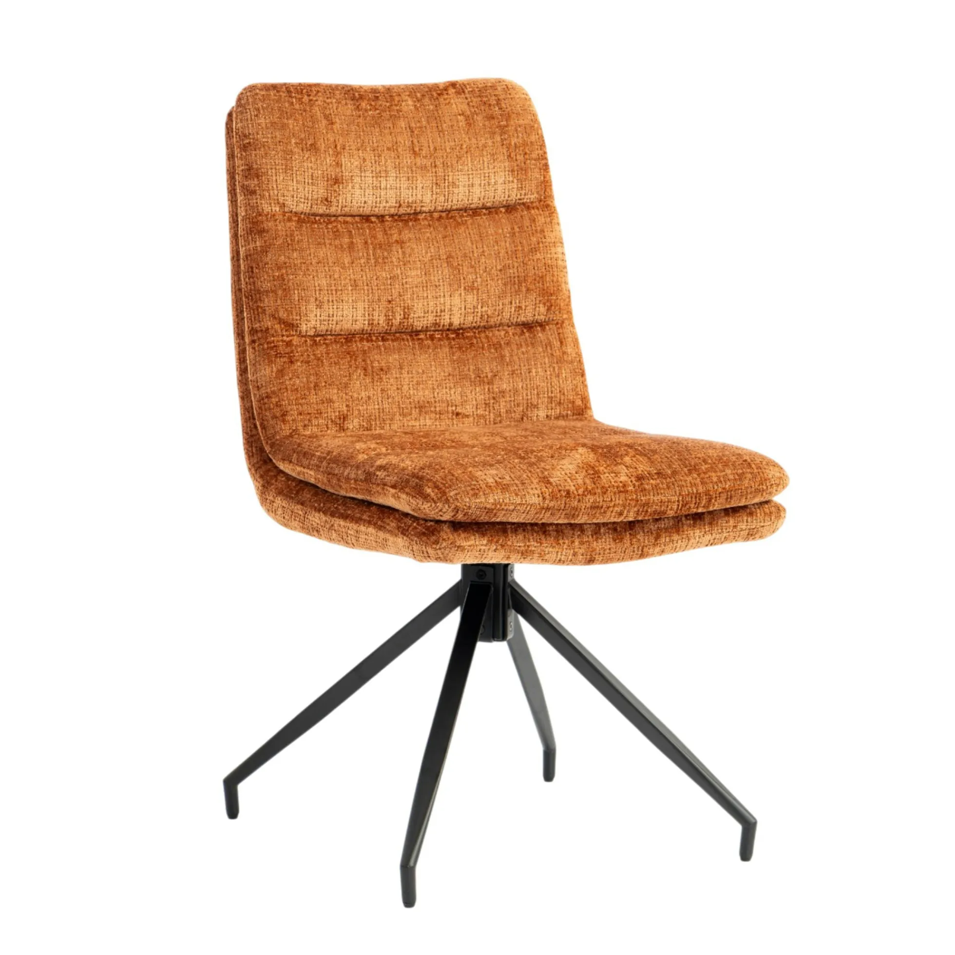 Chaise pivotante rouille en tissu doux texturé (x2) PALERME