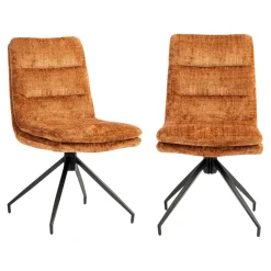 Chaise pivotante rouille en tissu doux texturé (x2) PALERME