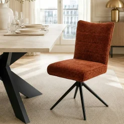 Chaise pivotante rouille en tissu texturé (x2) RIVANO