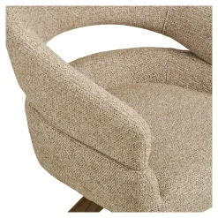 Chaise pivotante sable design avec pied chêne brun (lot de 2) MONTREUX