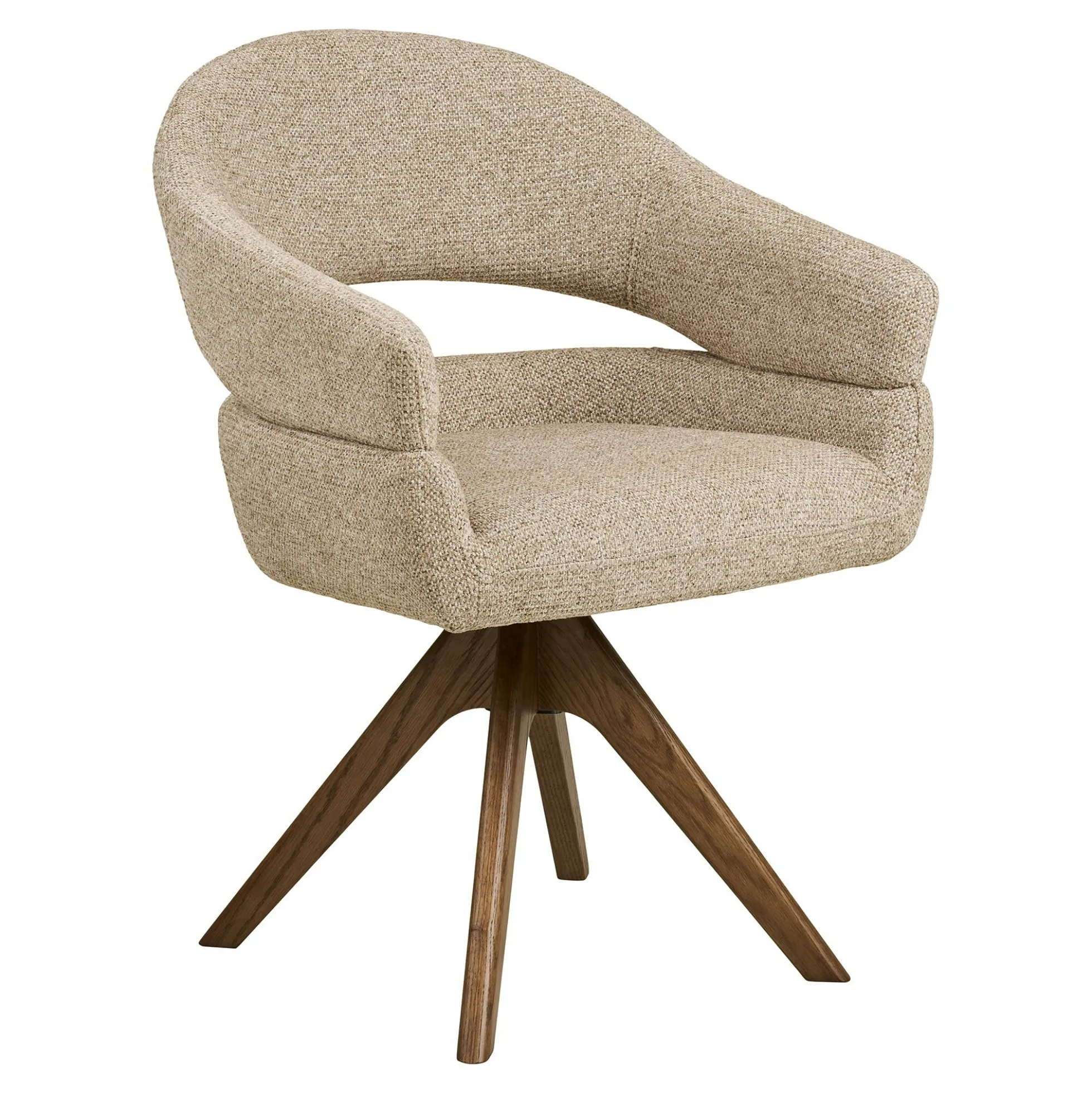 Chaise pivotante sable design avec pied chêne brun (lot de 2) MONTREUX