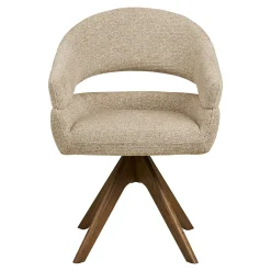 Chaise pivotante sable design avec pied chêne brun (lot de 2) MONTREUX
