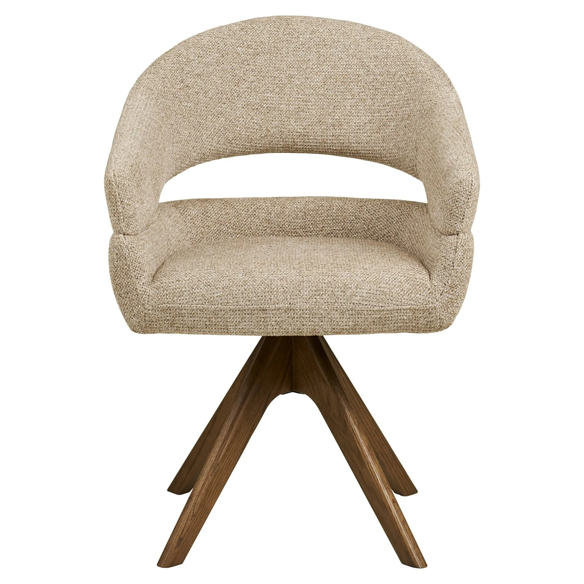 Chaise pivotante sable design avec pied chêne brun (lot de 2) MONTREUX