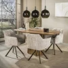 Chaise pivotante sable pied bronze (lot de 2) MELBOURNE