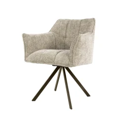 Chaise pivotante sable pied bronze (lot de 2) MELBOURNE