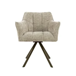 Chaise pivotante sable pied bronze (lot de 2) MELBOURNE