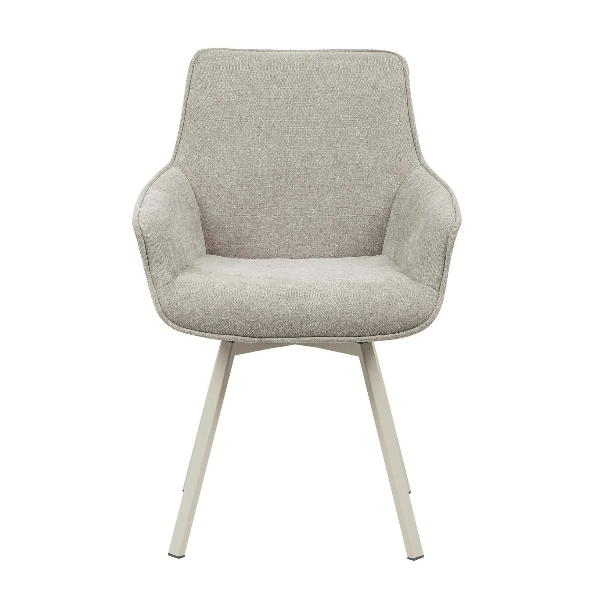 Chaise pivotante taupe à accoudoirs (lot de 2) CORTINA