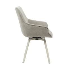 Chaise pivotante taupe à accoudoirs (lot de 2) CORTINA