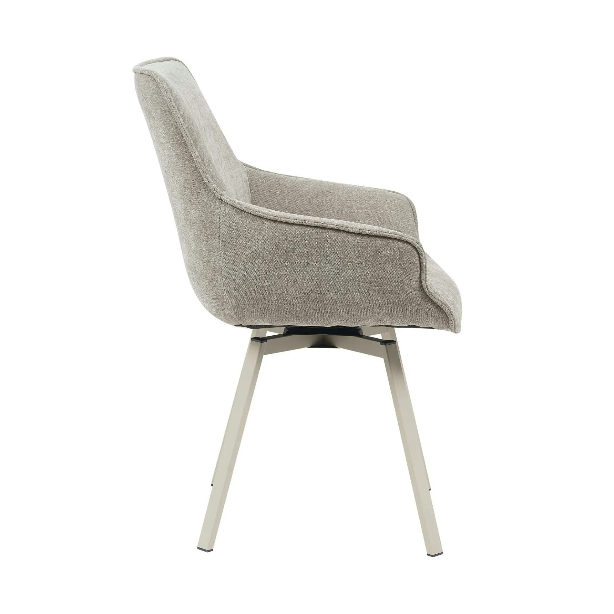Chaise pivotante taupe à accoudoirs (lot de 2) CORTINA
