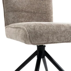 Chaise pivotante taupe en tissu texturé (x2) RIVANO