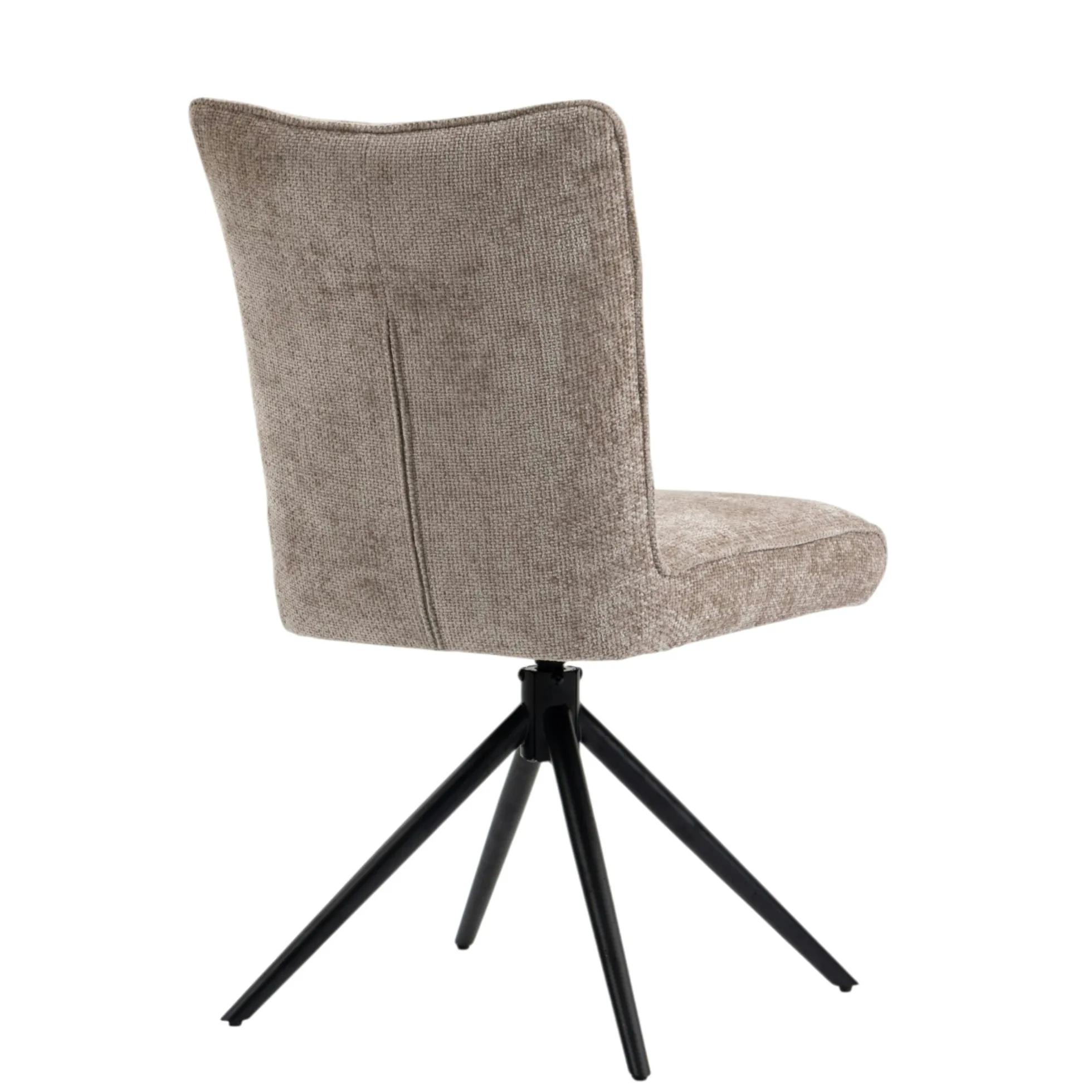 Chaise pivotante taupe en tissu texturé (x2) RIVANO