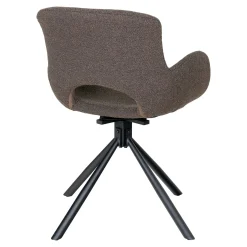 Chaise pivotante taupe en tissu bouclette, dossier ouvert (lot de 2) SAVONE